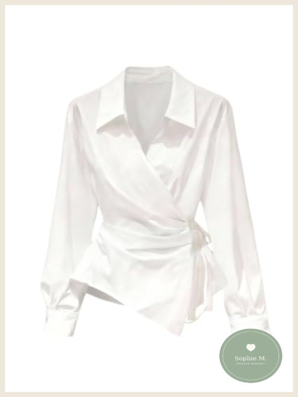 Wrap Tie Ruched Blouse Long Sleeve Asymmetrical Dressy Business Casual Shirt